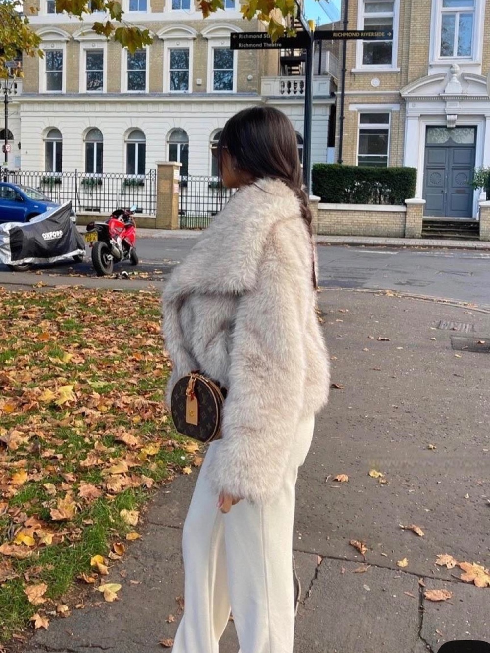 Faux Fur Coat shaggy warm Cream Women's Jacket